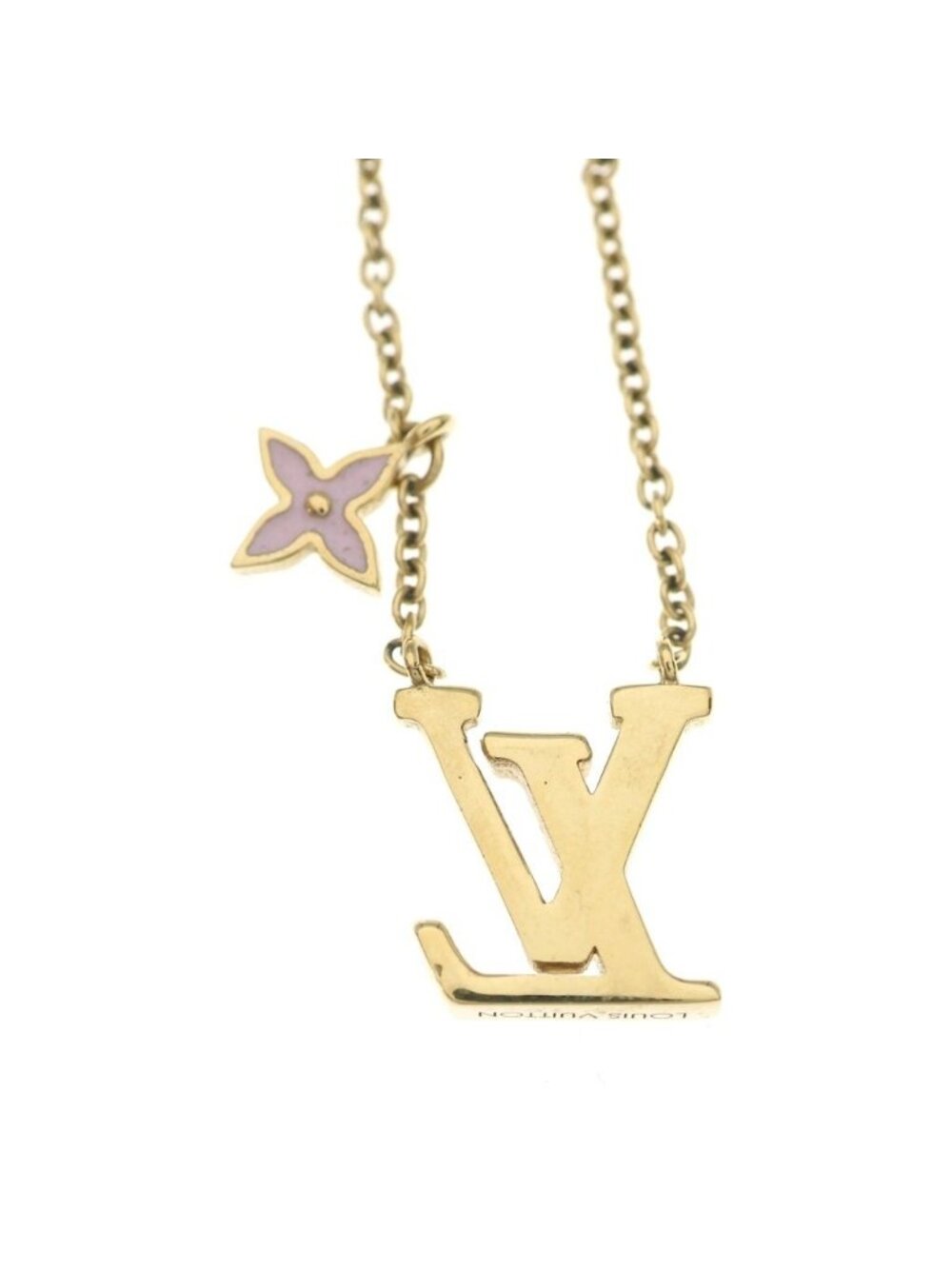 Louis Vuitton Collier LV Iconic Pendant Chain Gold Pink Enamel - Picture 5 of 6